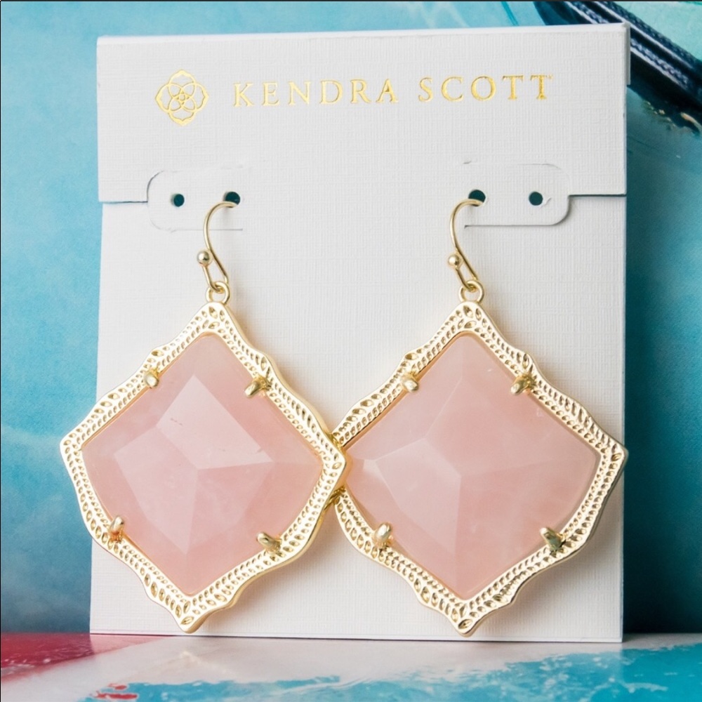 Kendra Scott Kirsten pink quartz earrings